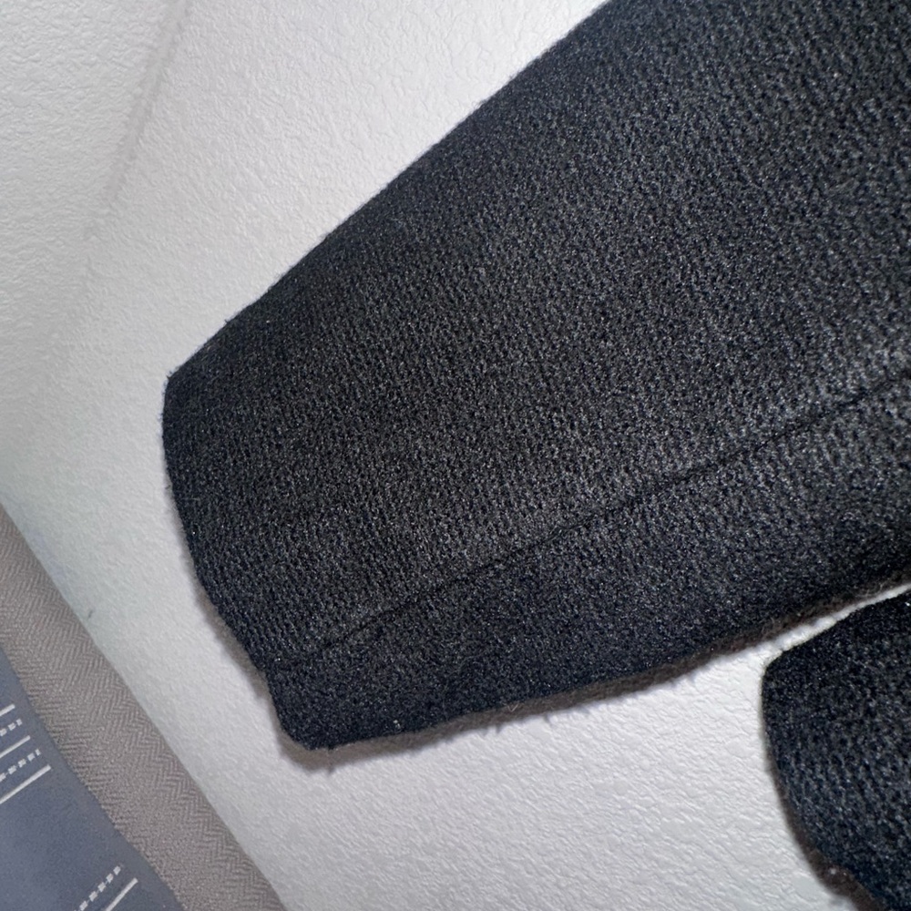 Banana Republic Faux Leather Trim Black Cropped Open Front Jacket - Picture 4 of 6